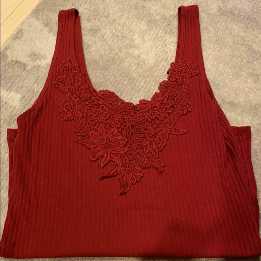 Hollister Ribbed Lace Tank Top